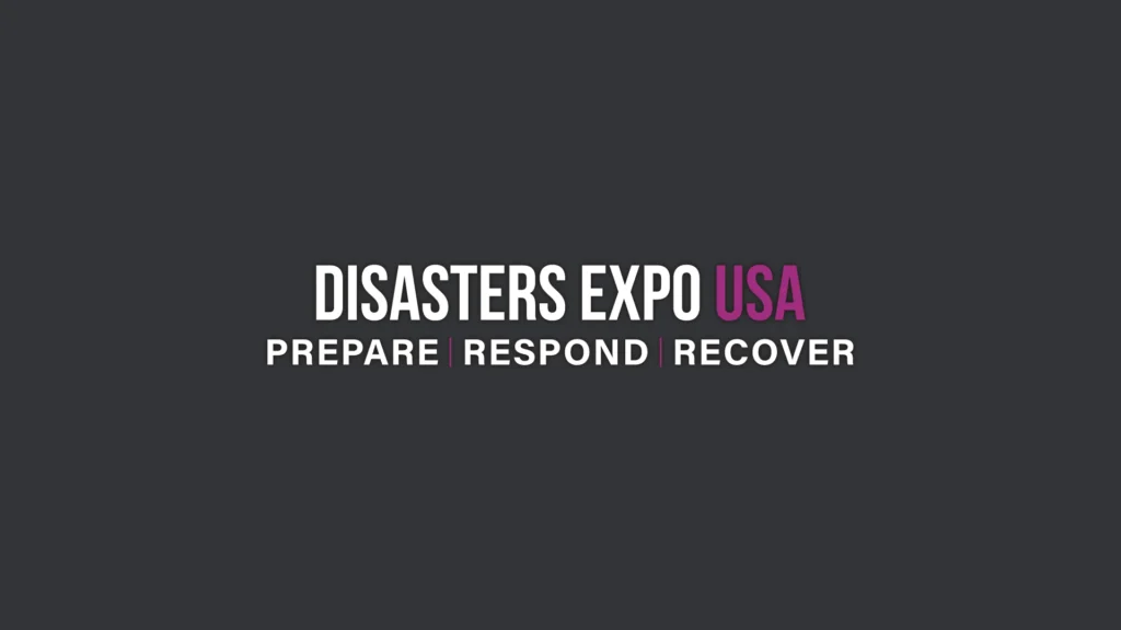 Disasters Expo USA 2025 logo over grey background